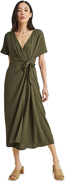 C&A Damen Kleid V-Ausschnitt Midi Kleider in verschiedenen Farben