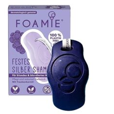 Foamie Festes Shampoo Blondes Haar mit Traubenkernöl, Silbershampoo für ein Klares Blond
