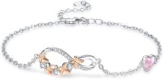 Schmetterling Armband S925 Sterling Silber Infinity Armband
