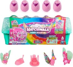 Hatchimals Rainbowcation Eierkarton mit Lama-Familie, Set mit 10 CollEGGtibles-Figuren und Zubehör