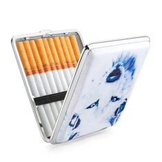 Metall Zigarettenschachtel für 20 Zigaretten mit Wolf Motiv