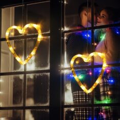 Qedertek LED Herz Lichterkette (2 Stück)