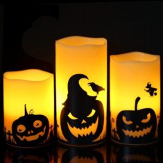 Eldnacele flammenlose LED Halloween Kerzen im 3er-Set