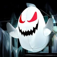 Halloween Deko aufblasbarer Geist mit LED, 80 cm