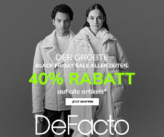 DeFacto Black Friday Sale: 40% Rabatt auf ALLES