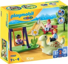 PLAYMOBIL 1.2.3 71157 Spielplatz, Lernspielzeug & Motorikspielzeug für Kleinkinder