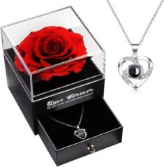 Rosen Geschenkbox mit Halskette