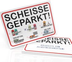 Knöllchen scheisse geparkt! Humoristischer Strafzettel für Falschparker