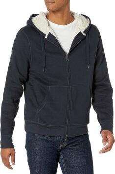 Herren Fleece Sweatshirt mit Kapuze und Sherpa-Futter