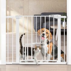 COMOMY Türschutzgitter mit Katzenklappe : Hundeklappe
