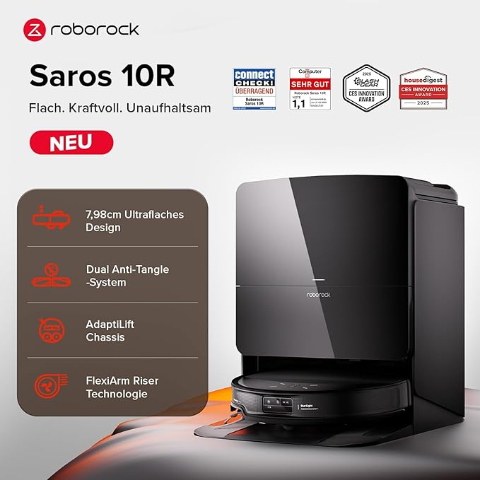 roborock Saros 10R Saugroboter – High-End Reinigung mit StarSight 2.0 & Zero-Tangle-System