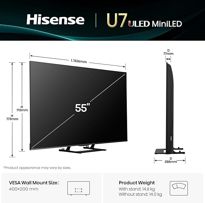 Hisense 55U7Q Spezifikationen