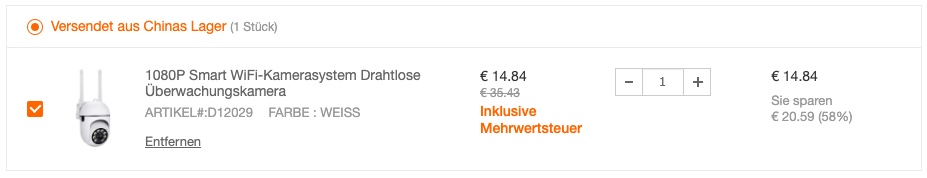 1080P smarte WiFi Kamera Drahtlose Überwachungskamera 8 cQz082JSeq