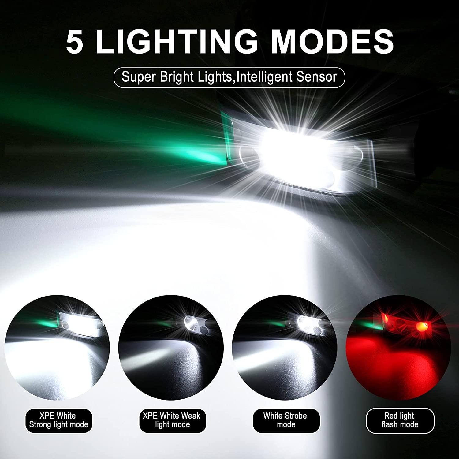 BRGOOD LED Stirnlampen im 2er Pack 5 iWIo5LPsoo