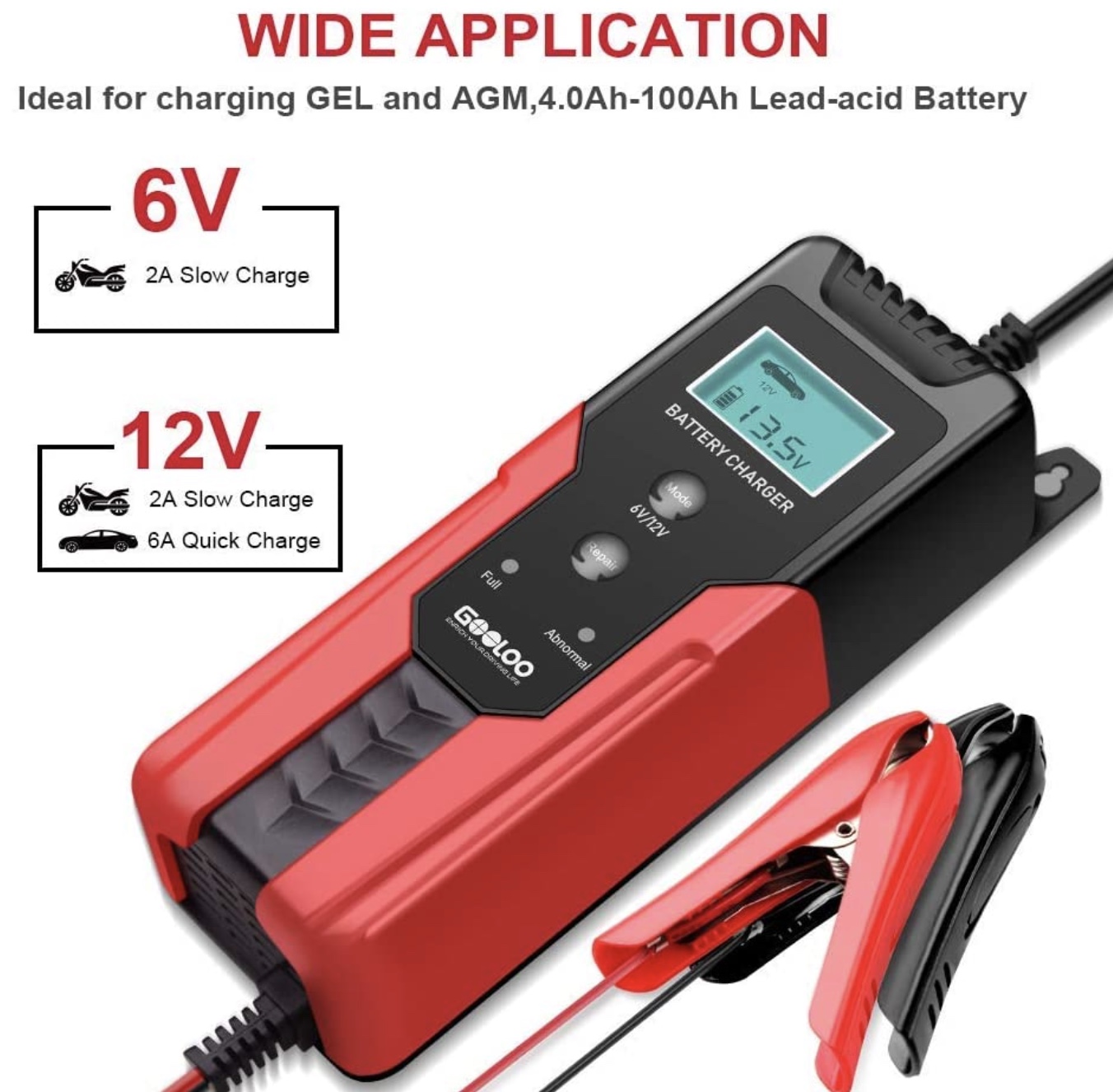 GOOLOO 6A Automatik Ladegerät 6V/12V 5 tHjqHe9I4p