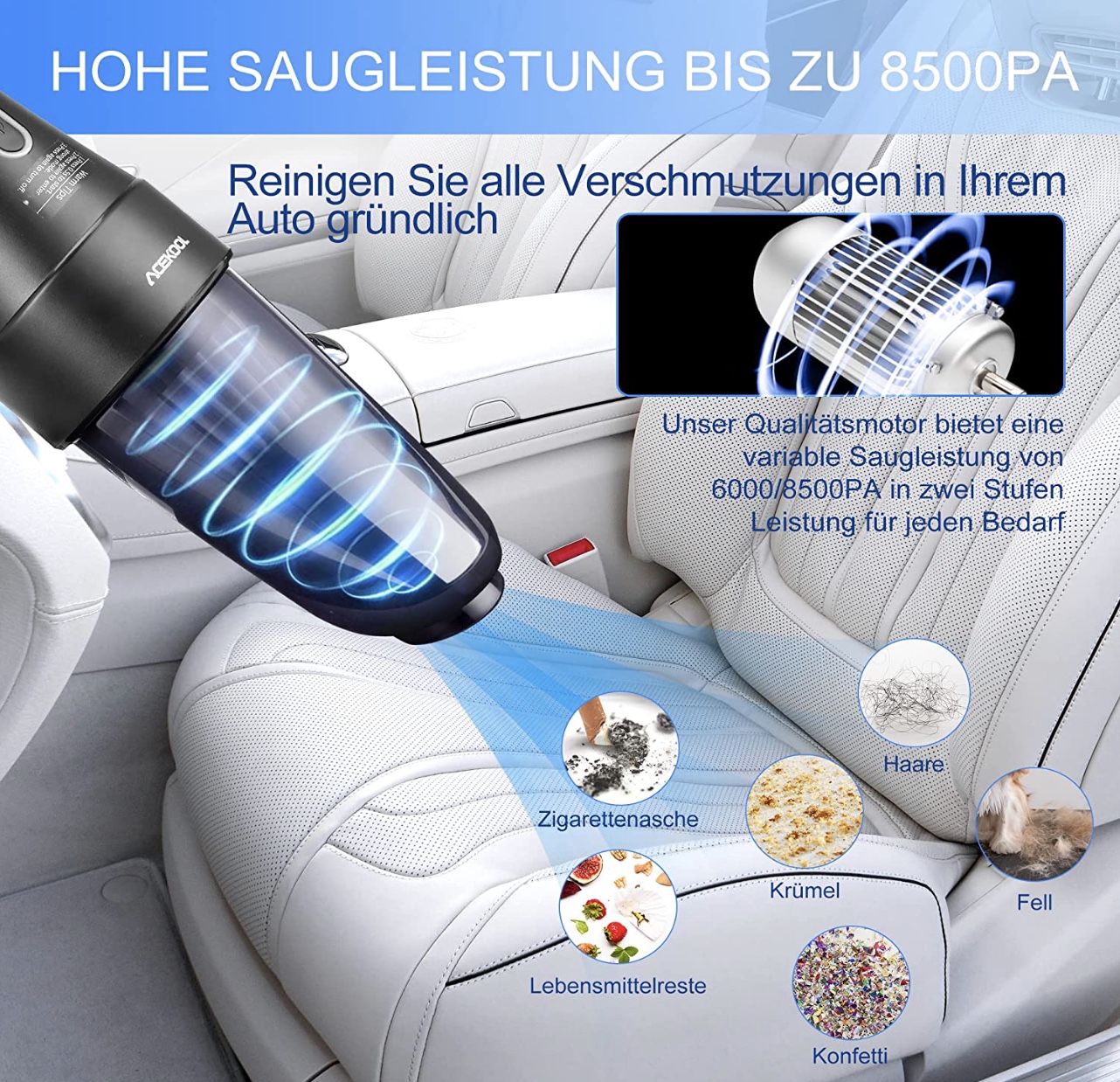 Rabattaktion für einen Akku Autostaubsauger 8