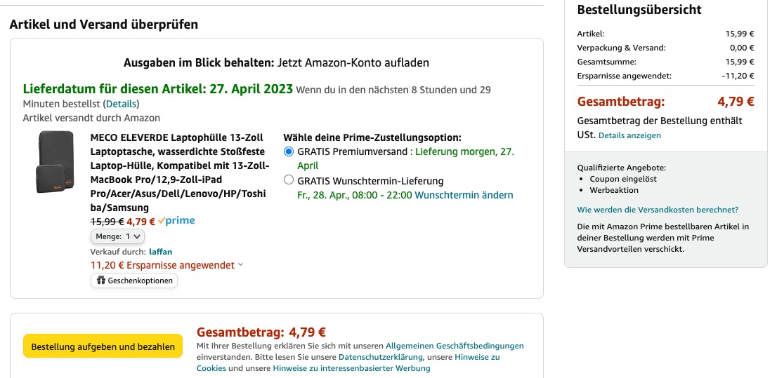 MECO ELEVERDE Laptophülle 13 Zoll + Aufbewahrungstasche für Ladekabel 5 yGRDPnRP7a