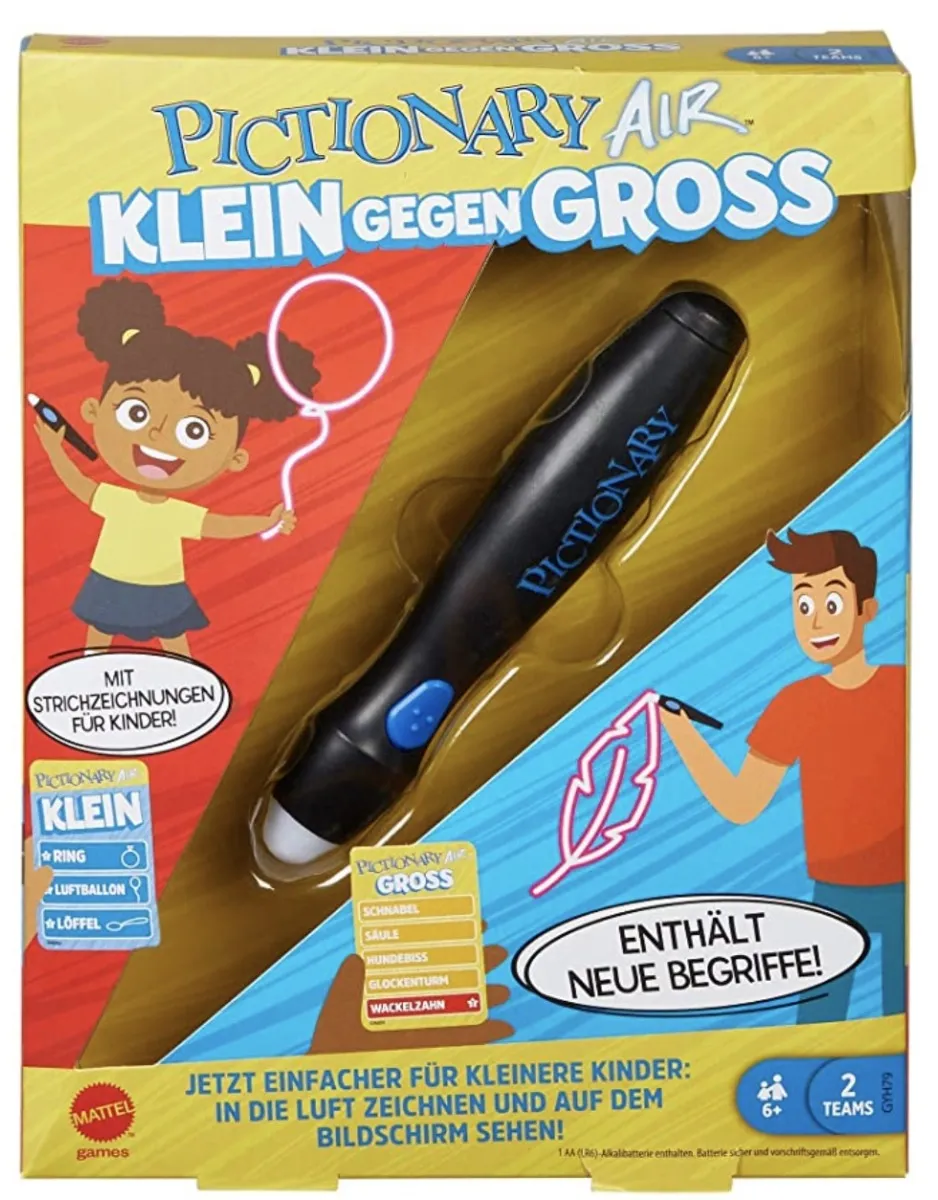 Pictionary Air klein gegen GROSS Zeichenspiel