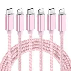3Pack 2m USB C auf Lightning Kabel in Rosa