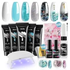 Nageldesign Set mit Nagellampe, Basecoat, Topcoat und Zubehör