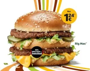 Big Mac für 1,24 € zum Deutschlandspiel mit der McDonald’s App